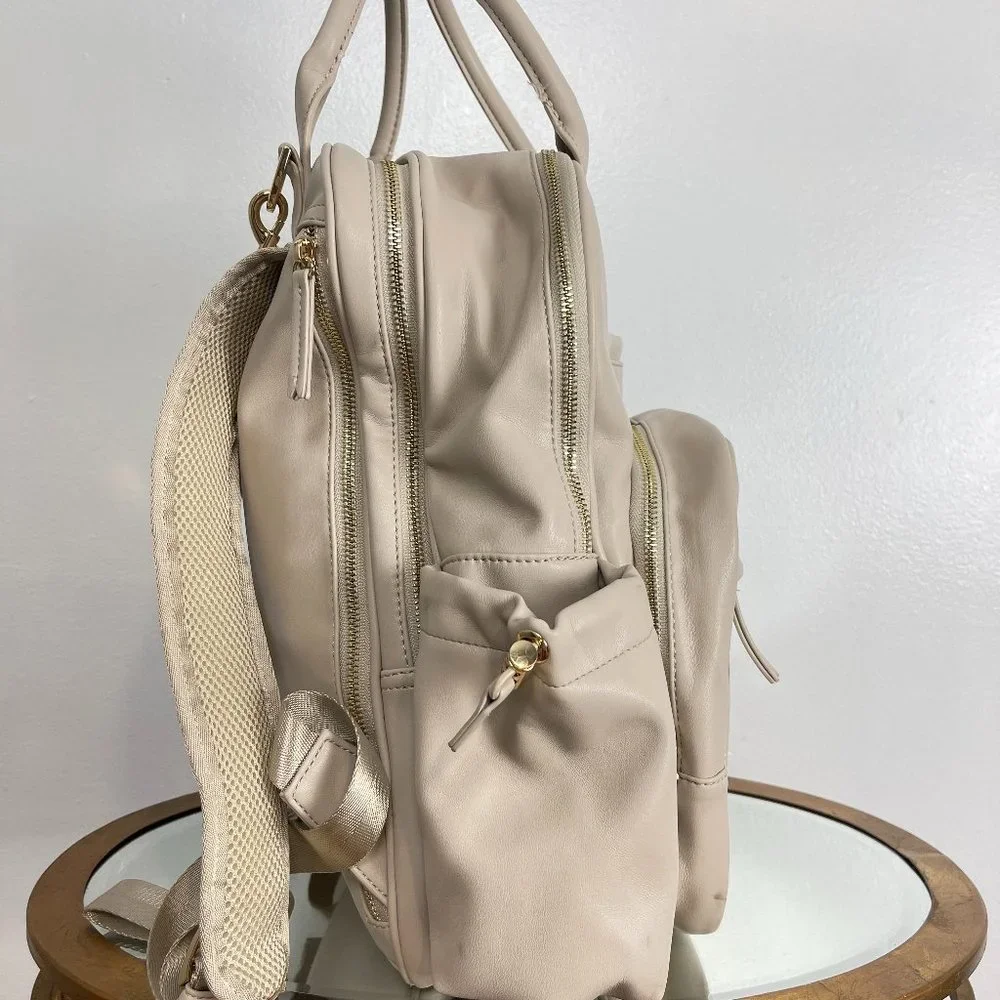 Ju-Ju-Be Cream Quilted Front Baby Backpack